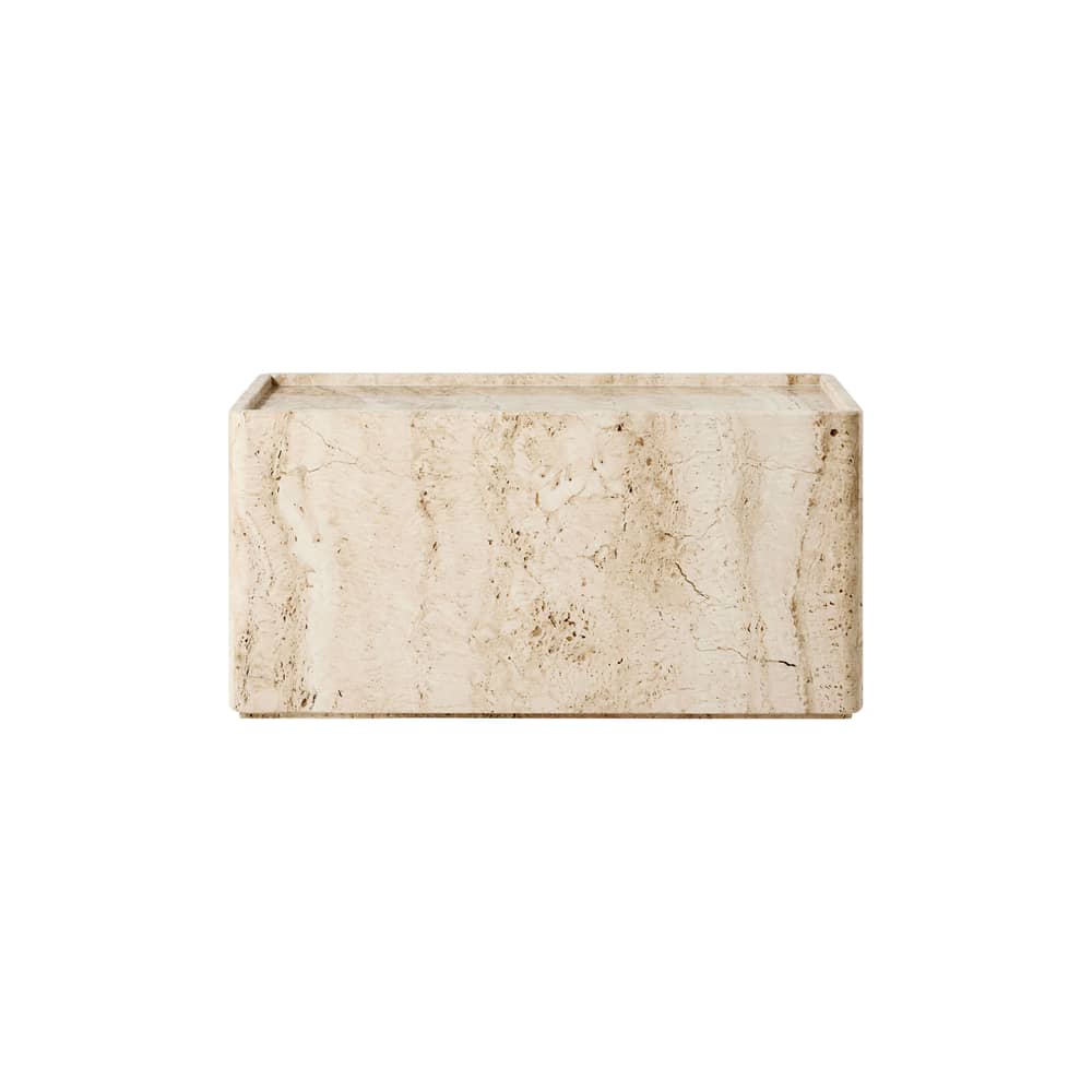 Table d\'appoint Pietra pierre blanc / 30 x 80 x H 40 cm - Travertin - Gubi - Blanc neutre - Travertin