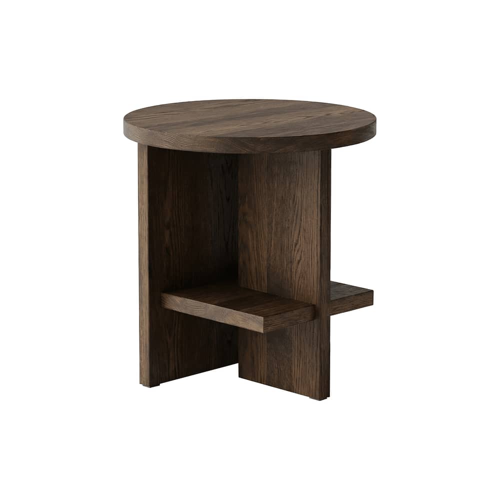 Tables Gigognes En Bois Massif Sheesham (Palissandre) | Lot De 2, Formes Rein, 45x45x30 Cm Environ, Style Campagne - 5