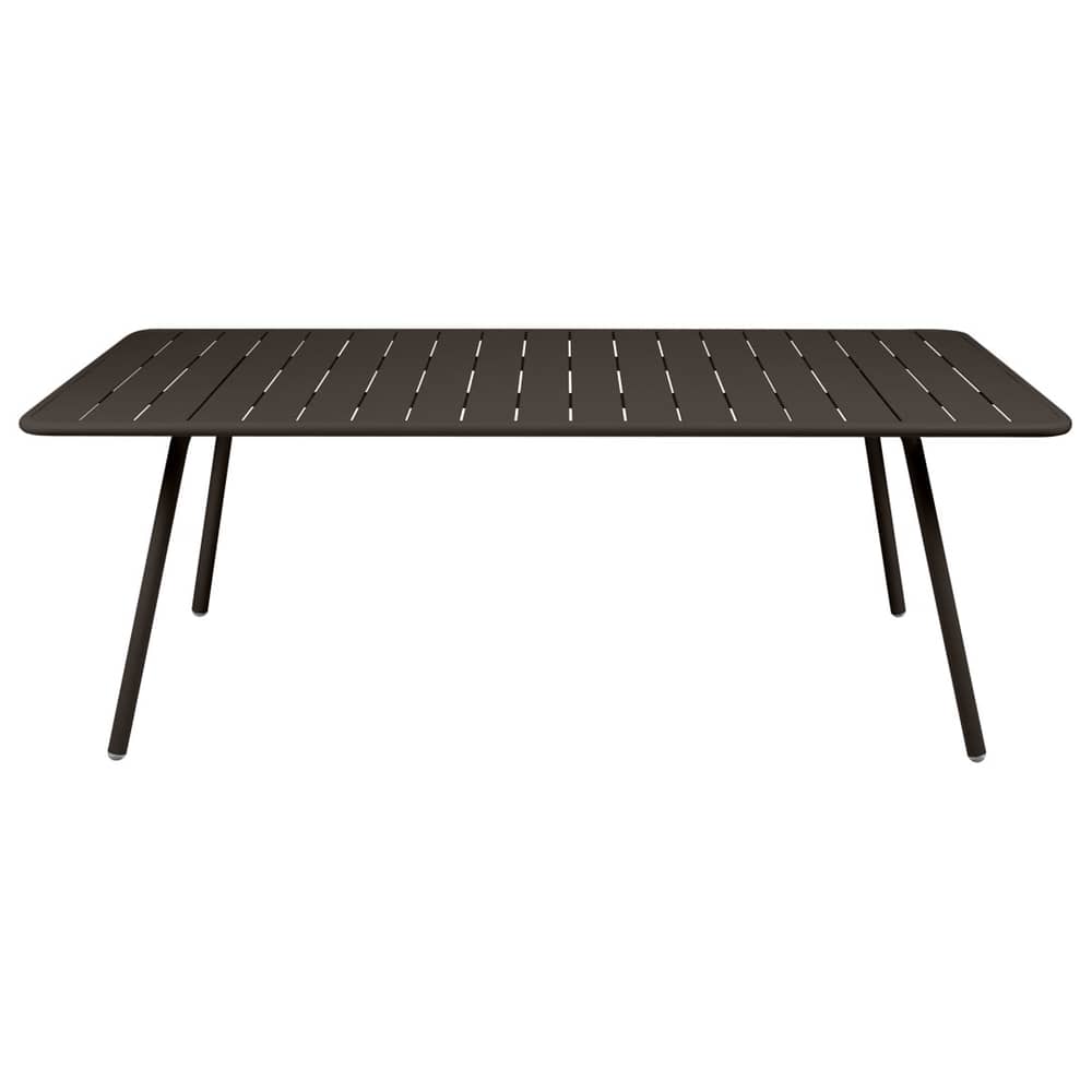 Table rectangulaire Luxembourg métal marron / 207 x 100 cm - 8 à 10 personnes - Fermob - Tonka - Aluminium laqué