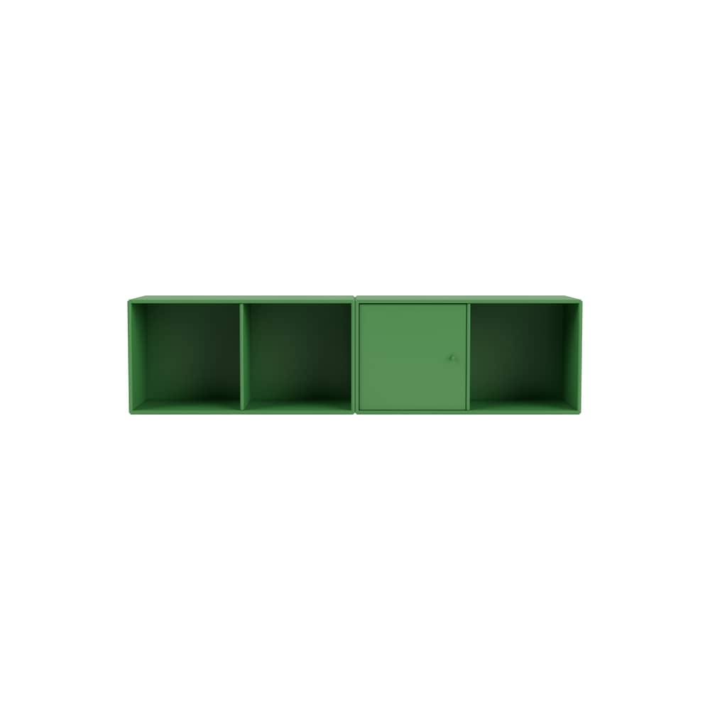 Line Wall storage wood green / W 139.2 x D 30 cm H 35.4 cm - MONTANA - Parsley 152 - Lacquered MDF