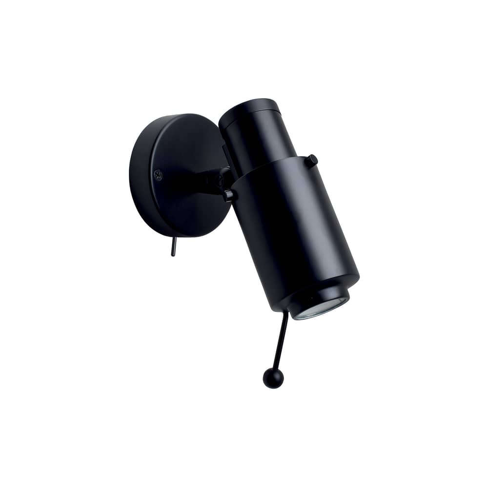 Applique Biny Spot LED metallo nero / Ripubblicato nel 1955 - Con interruttore - DCW éditions - Nero / Tubo nero - Acciaio, Alluminio