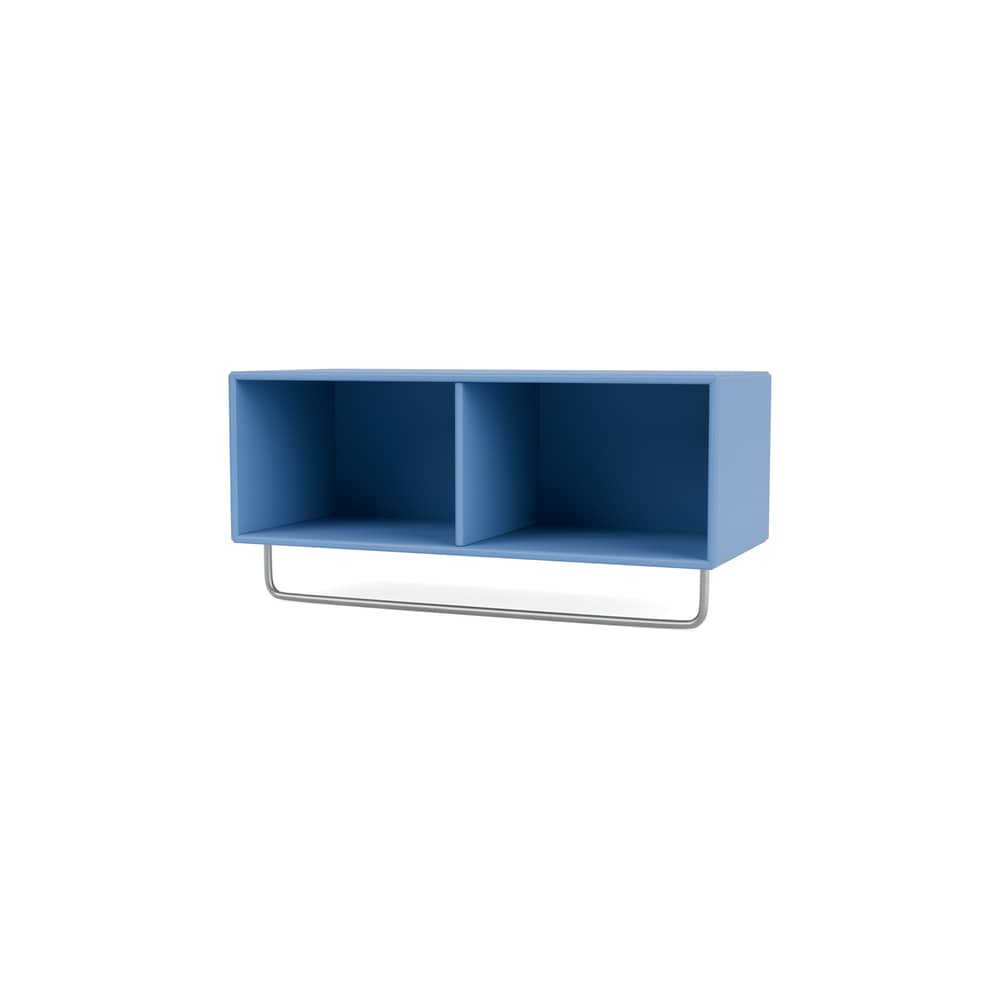 Scaffale Coat legno blu / Guardaroba - L 69,6 x H 24 x P 30 cm - MONTANA - Azzurro 154 - Acciaio, MDF laccato