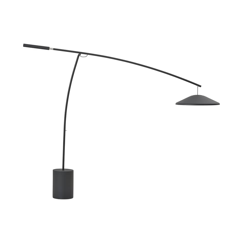Contra Floor lamp metal black / Swivel - H 188 x W 256 cm - Muuto - Black - Aluminium, Concrete, Steel