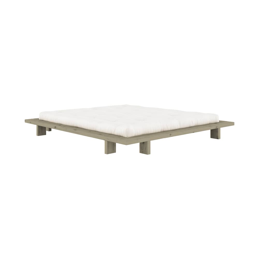 Letto matrimoniale Japan legno verde / Per materasso 180 x 200 cm - KARUP - Salvia Verde - Pino massello certificato FSC