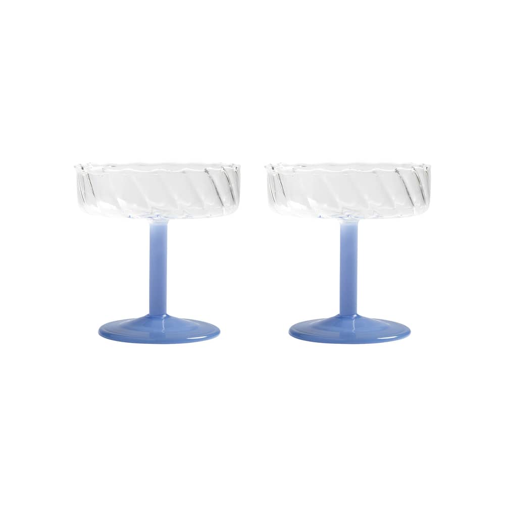 Sektgläser Twirl glas blau / Set von 2 - & klevering - Blau - Glas