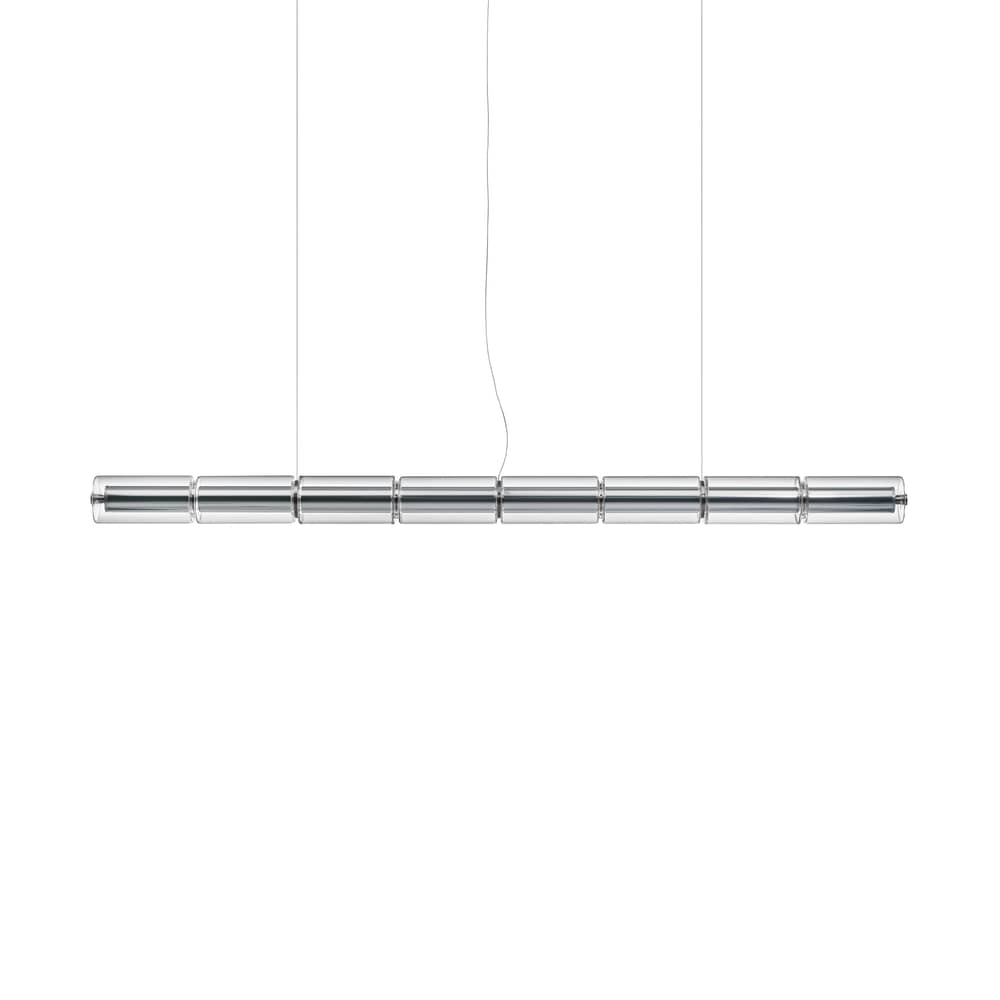 Suspension Luce Cilindrica S1 verre transparent / L 167 cm - Flos - L 167 cm - Aluminium poli, Verre borosilicaté