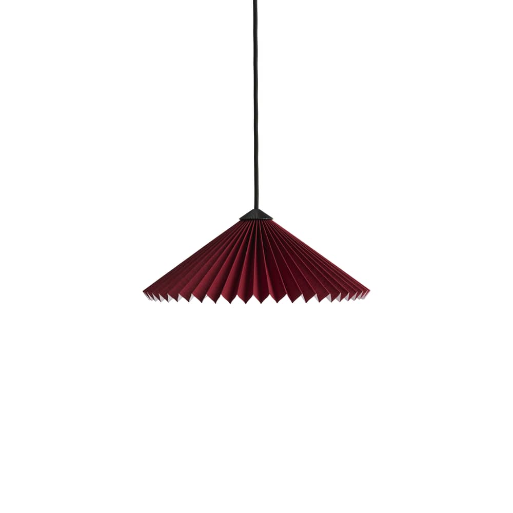 Suspension Matin tissu rouge / Ø 30 cm - Hay - Rouge oxyde - Coton enduit plissé