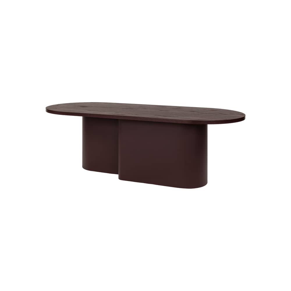 Tavolino Looi legno rosso / 115 x 50 x H 37 cm - NOO.MA - Vino Mirtillo - Acciaio, Impiallacciatura rovere certificata FSC