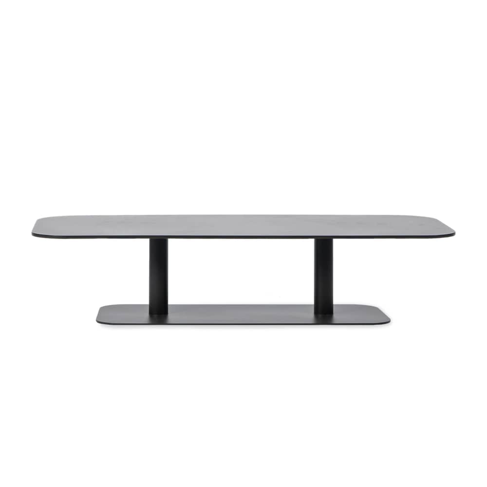 Couchtisch Kodo metall grau / 129 x 45 cm - Aluminium - Vincent Sheppard - Fossilgrau - Thermolackiertes Aluminium