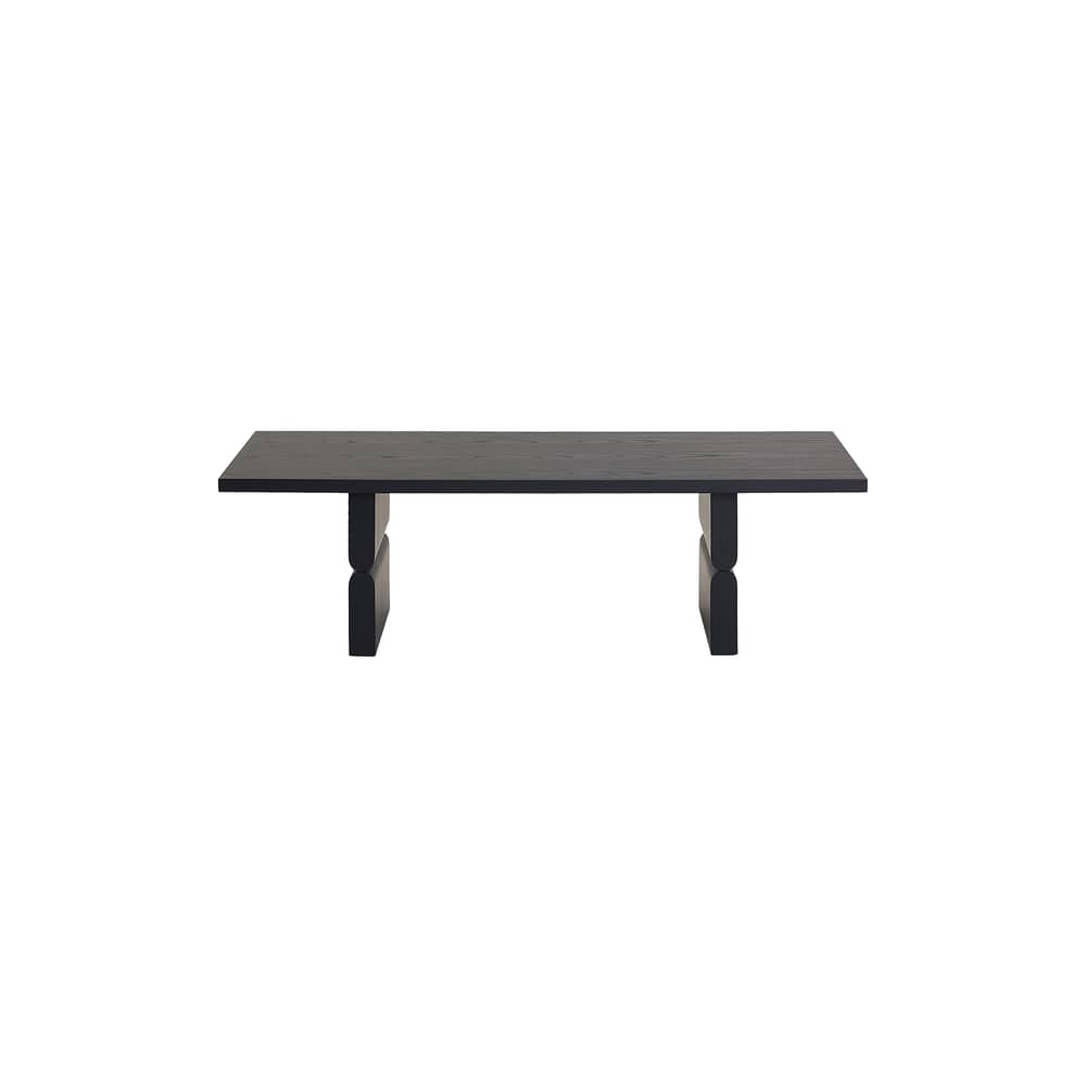 Couchtisch Noon holz schwarz / 118 x 58 cm - NOBODINOZ - Schwarz - Eschefurnier, gefärbt, Massives Kautschukholz