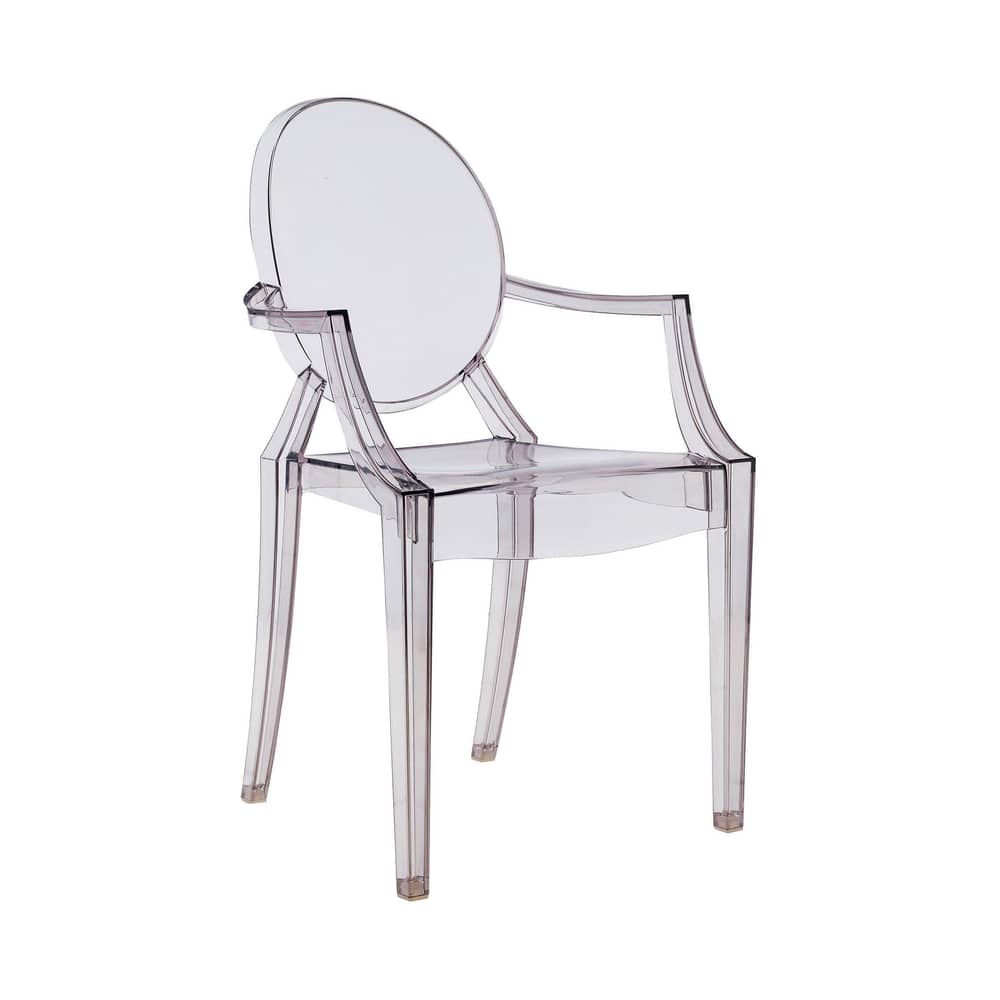 Fauteuil empilable Louis Ghost plastique gris / Polycarbonate 2.0 - Kartell - Fumé - Polycarbonate