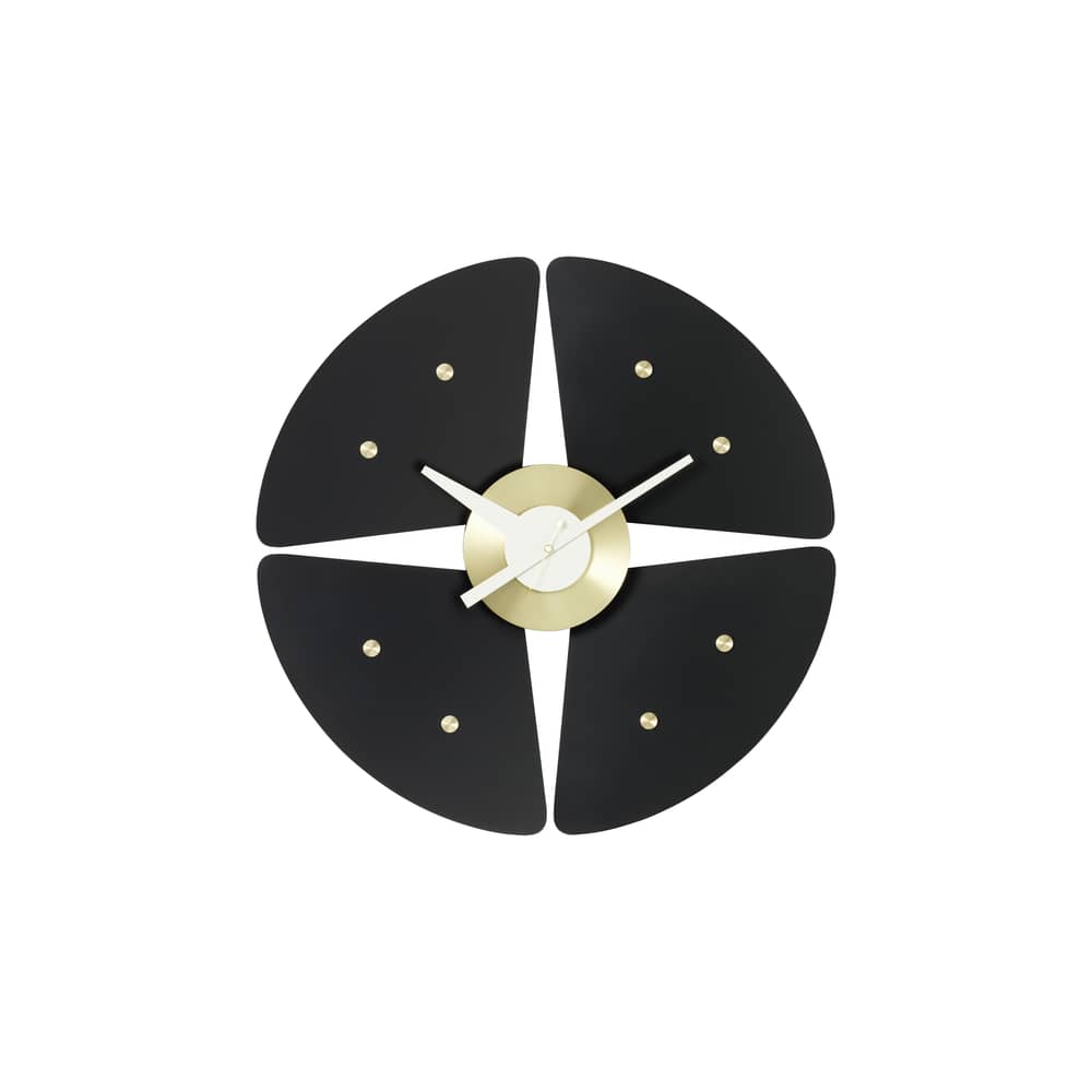 Horloge murale Petal Clock métal noir / By George Nelson, 1948-1960 / Ø 44,8 cm - Vitra - Noir / Laiton - Métal