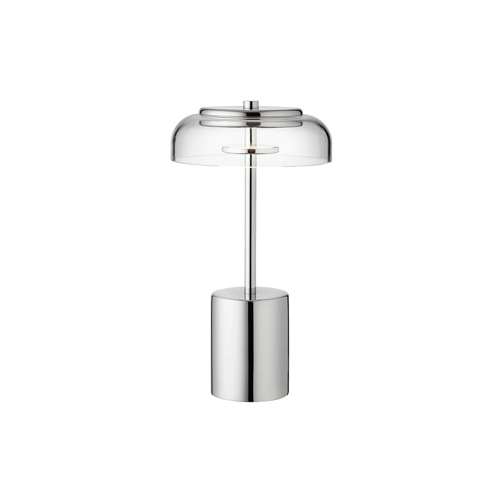 Lampada da esterno ricaricabile senza fili Blossi LED materiale plastico argento / H 26 cm - NUURA - Cromato / Trasparente - Acrilico, Metallo