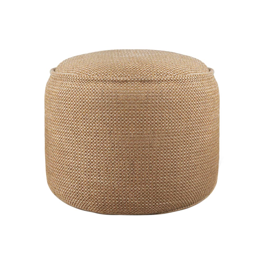 Outdoor-Hocker Donut Outdoor textil gelb / Ø 50 cm - Ethnicraft - Marsala - Polypropylen-Stoff, Schaumstoff