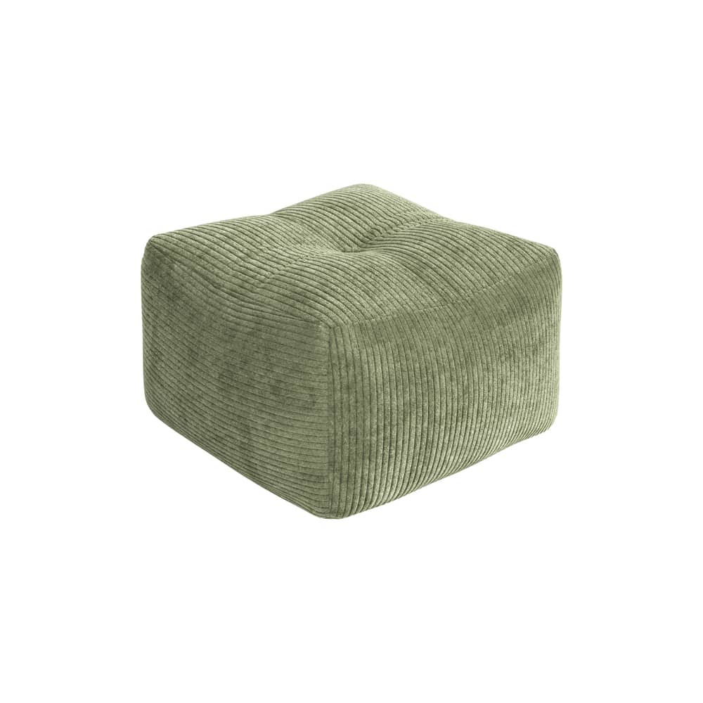 Pouf Buddy tissu vert / 50 x 50 cm - KARUP - Vert kaki 553 (velours côtelé) - 