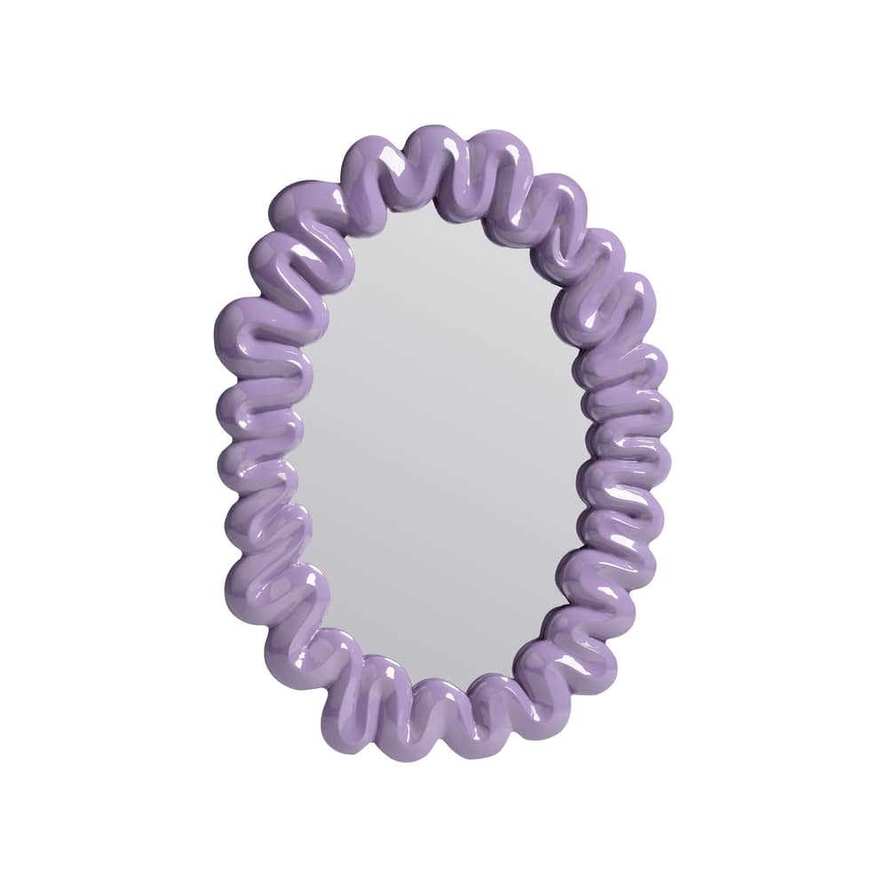 Dribble Wall mirror plastic material purple / 41.5 x 29.5 cm - Polyresin - & klevering - Lilac - Glass, Polyresin