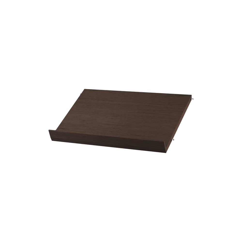 Étagère bois / Porte-revues & chaussures - L 58 x P 30 cm - String Furniture - Chêne foncé - Aggloméré plaqué chêne