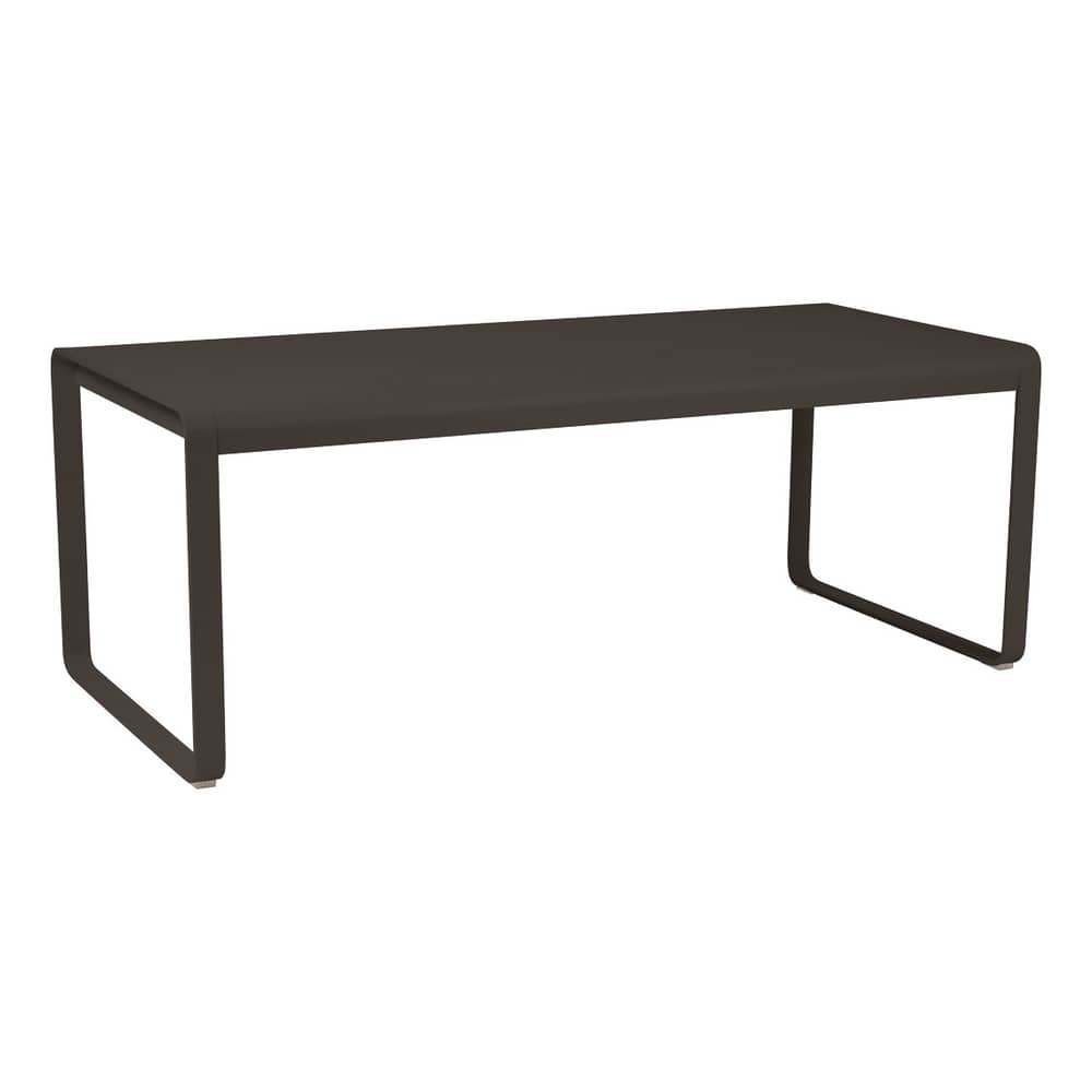 Bellevie Rectangular table metal brown / 196 x 90 cm - 8 to 10 people - Fermob - Tonka - Aluminium
