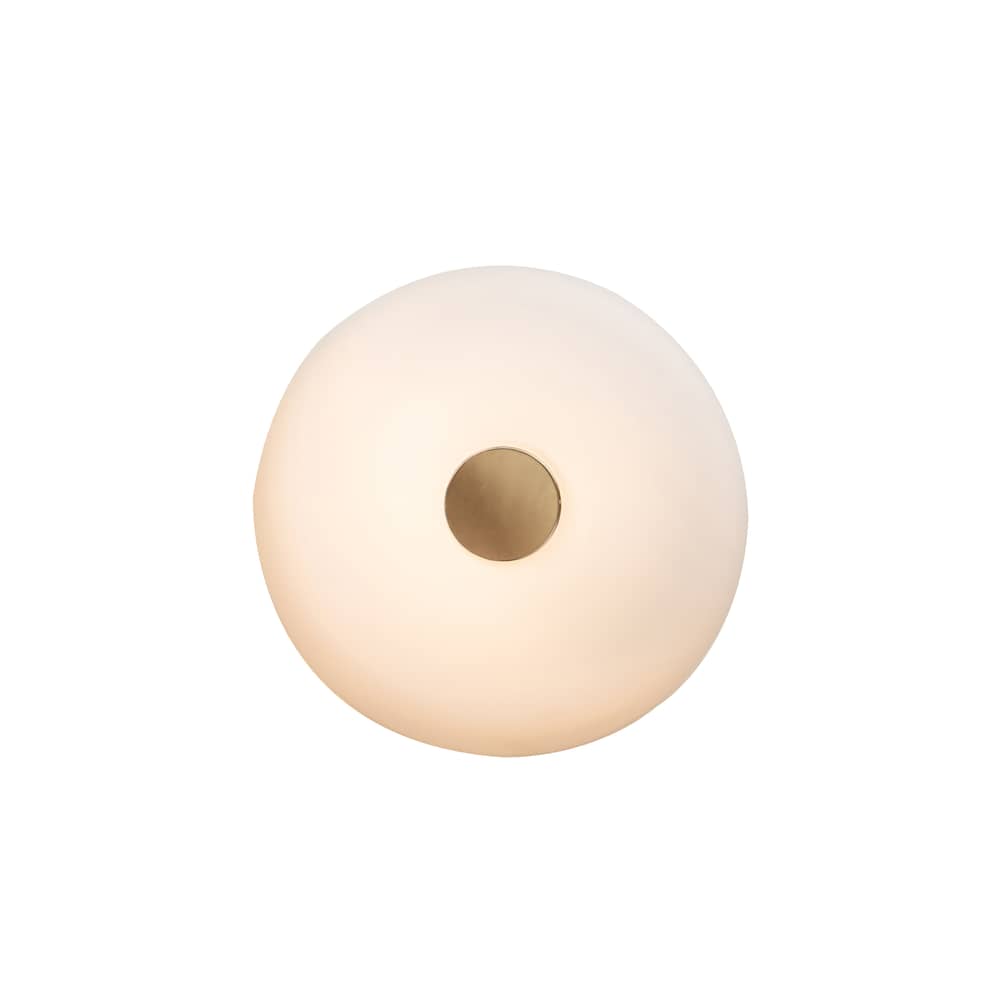 Tropico Piccola LED Wall light glass white / Ceiling light - Ø 24 cm / Blown glass - Fontana Arte - Opaline white / Gold - Blown glass, Galvanized metal