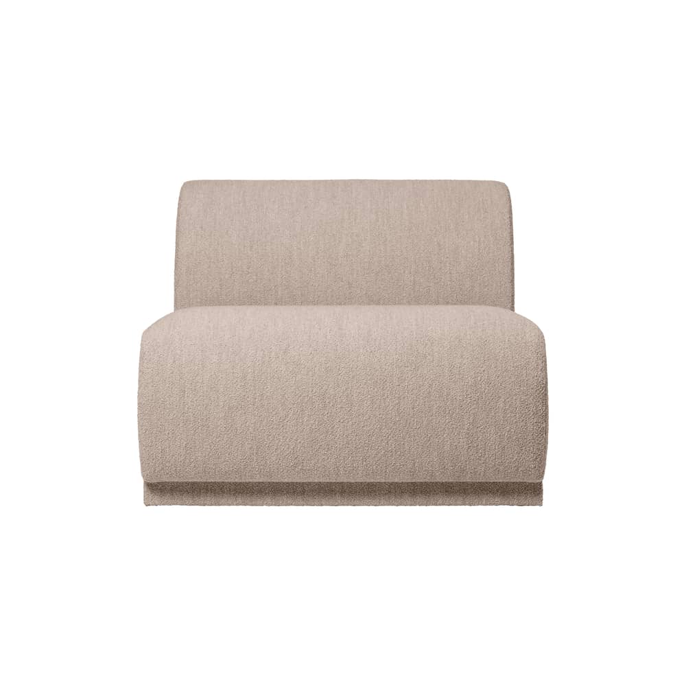 Divano modulabile Rico tessuto beige / Modulo centrale - Ferm Living - Centrale - Espanso, Legno, Tessuto bouclé