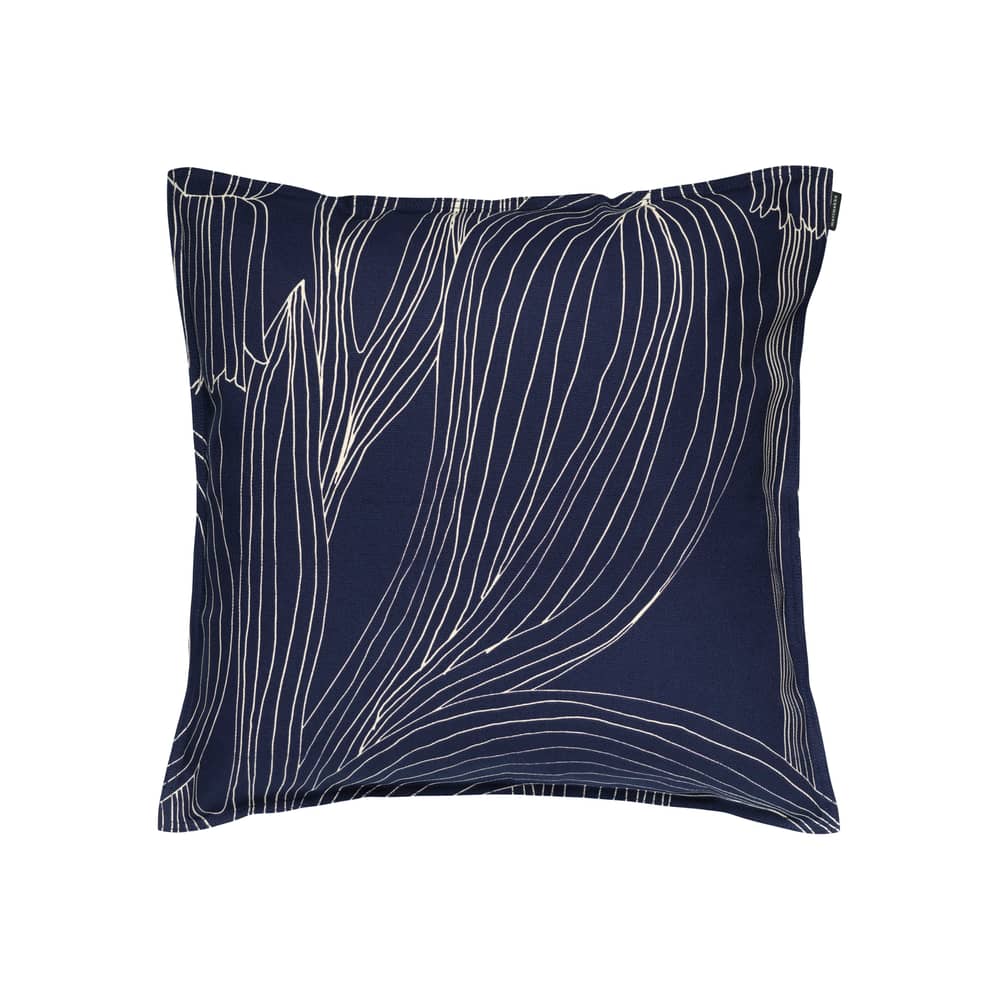 Housse de coussin Kukat Puhkeavat tissu bleu / 50 x 50 cm - Marimekko - UnikkoKukat Puhkeavat / Bleu nuit - Coton biologique