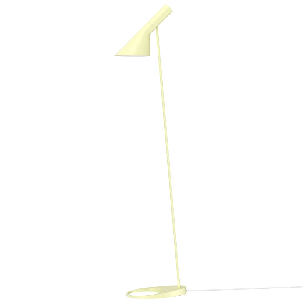 Lampada a stelo AJ metallo giallo / H 130 cm - orientabile / Arne Jacobsen, 1957 - Louis Poulsen - dolce limone - Acciaio, Ghisa
