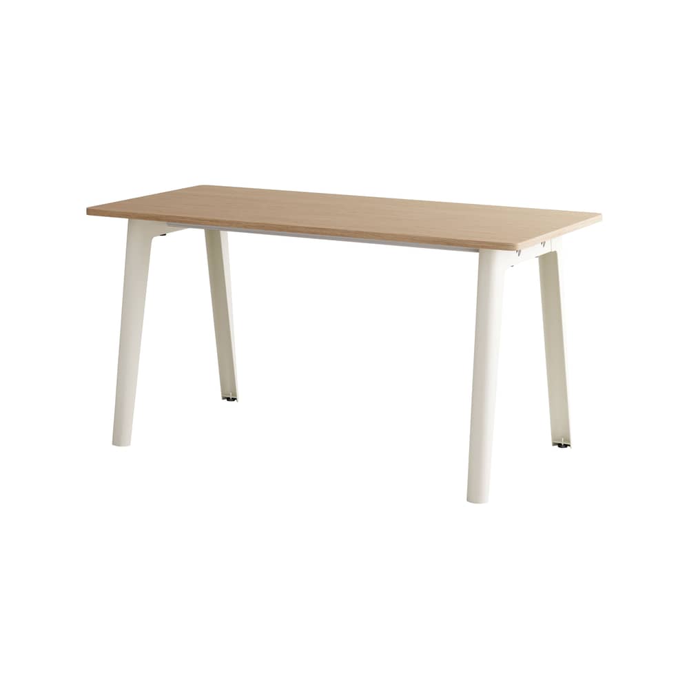 Scrivania New Modern legno naturale / 150 x 70 cm - Rovere eco-certificato - TIPTOE - Rovere / Piede Bianco Crema - , Acciaio termolaccato