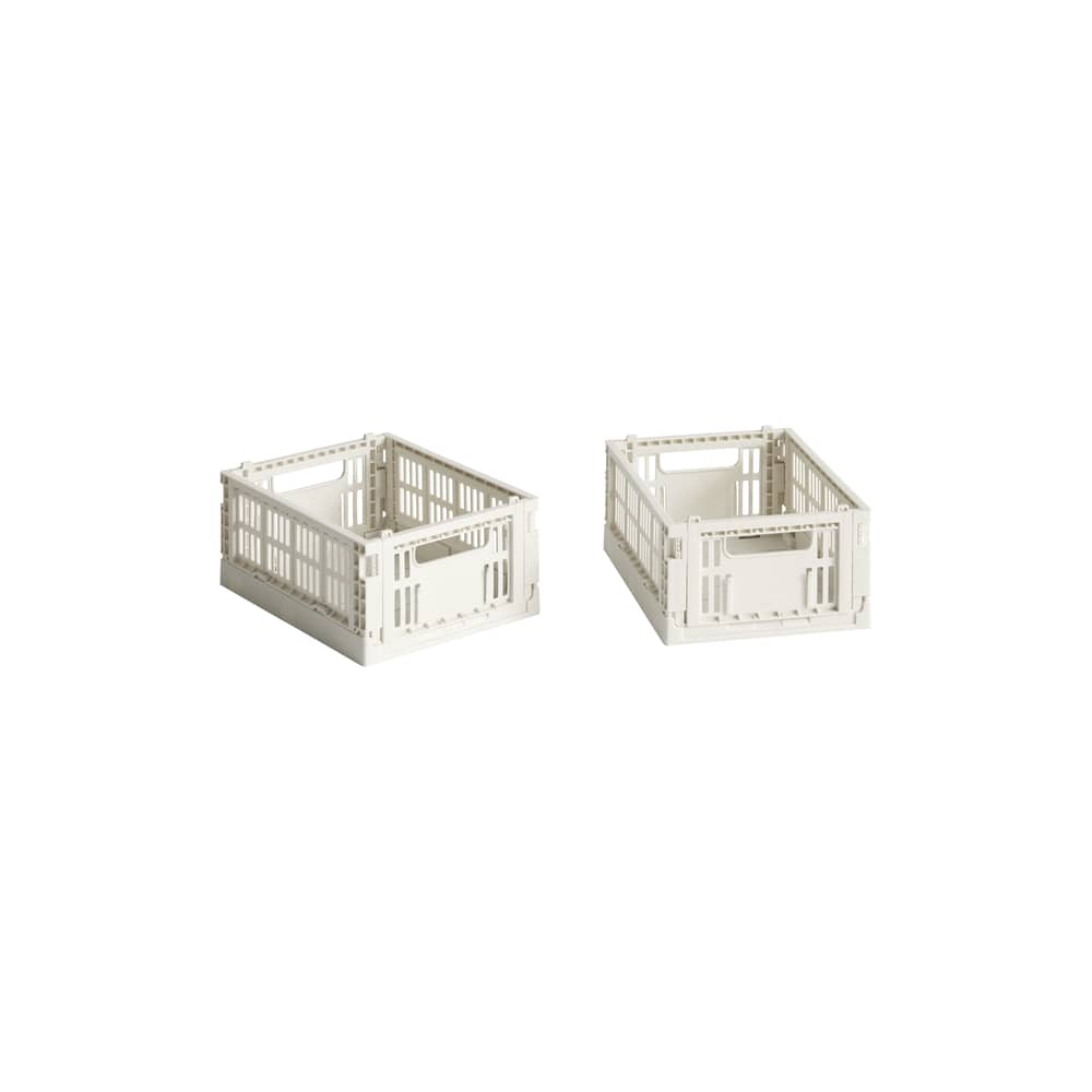 Lot de 2 paniers Colour Crate MINI plastique blanc / 17 x 13 cm - Recyclé - Hay - Blanc cassé - Polypropylène recyclé