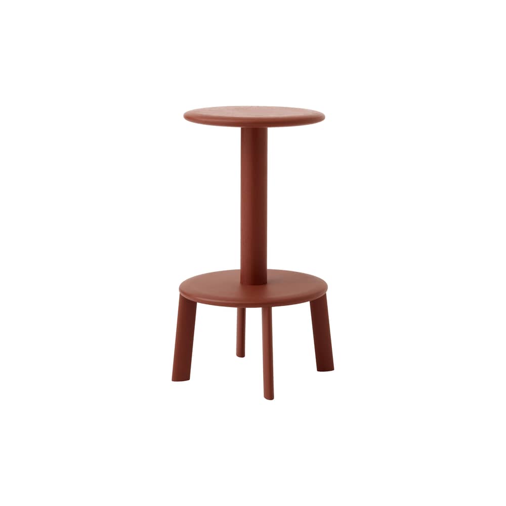 Sgabello alto girevole Massif AV39 legno rosso / H 65 cm - &tradition - Rosso-arancio / Rosso-arancio di base - Acciaio termolaccato, Massello di quercia colorato