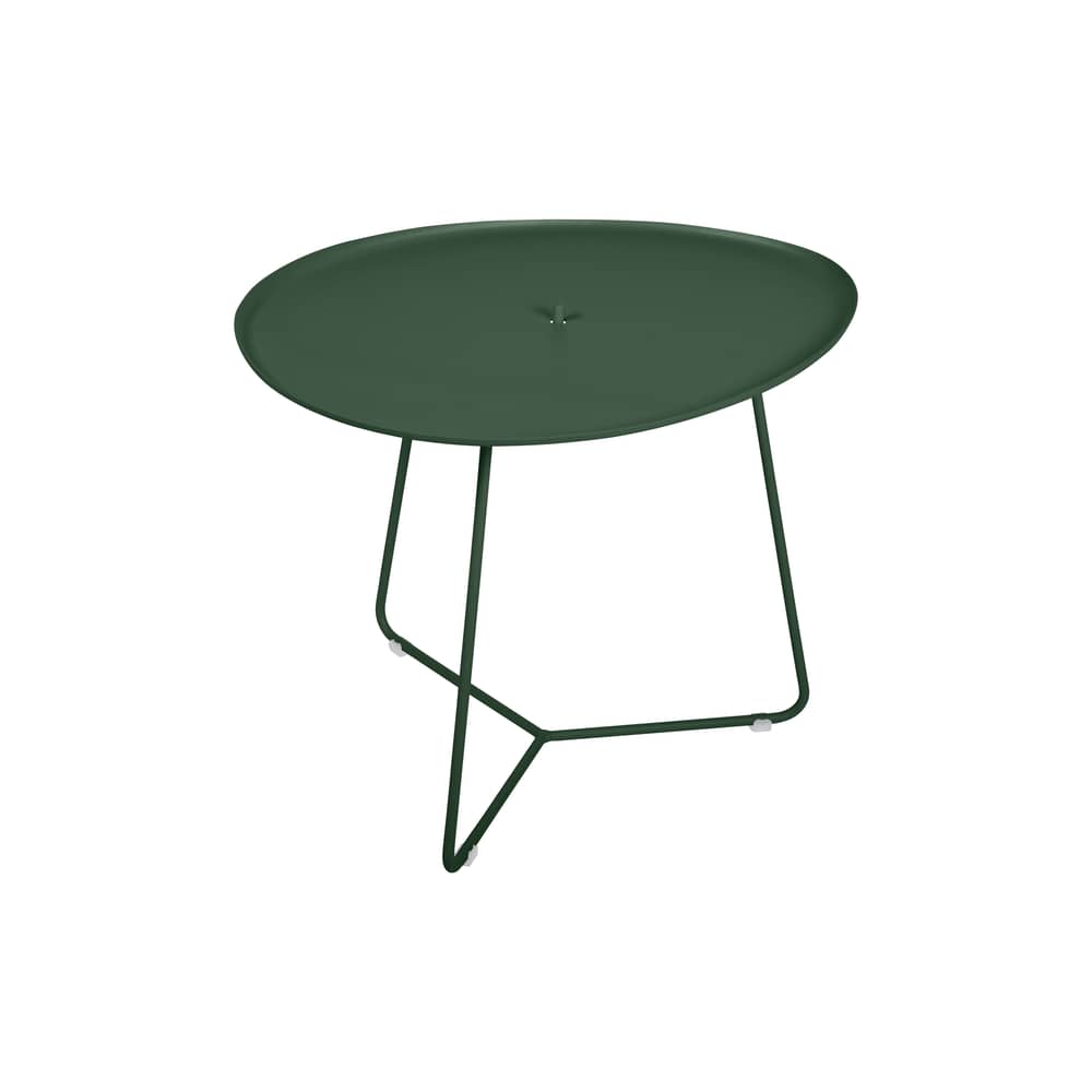 Tavolino Cocotte metallo verde / L 55 x H 43,5 cm - Piano rimovibile - Fermob - Verde cedro - Acciaio verniciato