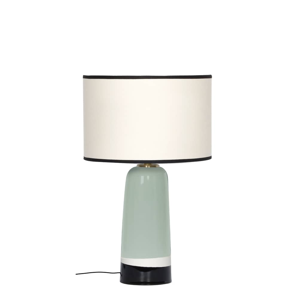 Tischleuchte Sicilia Small keramik grün / H 49 cm - Keramik - Maison Sarah Lavoine - Lindenspross - Baumwolle, Keramik