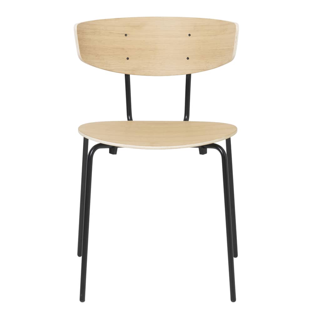 Chaise empilable Herman bois naturel - Ferm Living - Chêne naturel - Acier laqué époxy, Contreplaqué de chêne