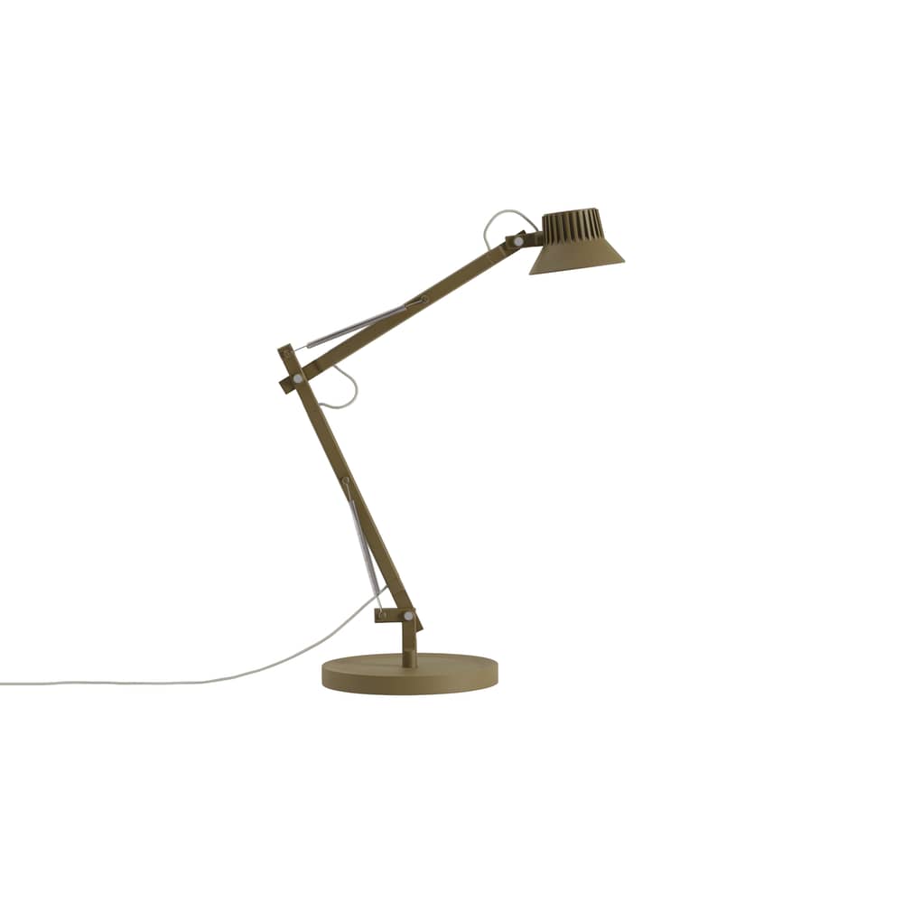 Lampe de bureau Dedicated S2 métal marron - Muuto - Marron-vert - Acier, Aluminium