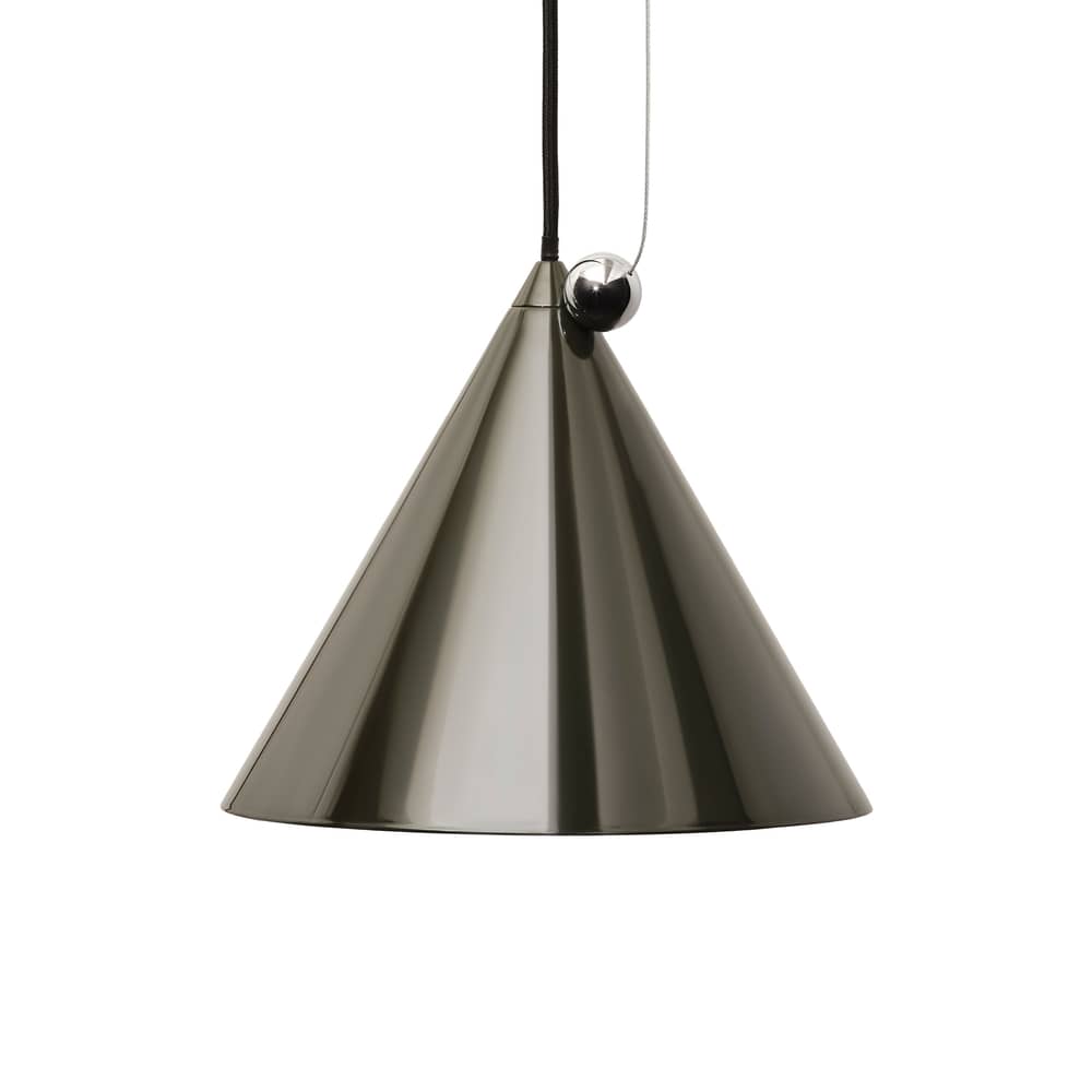Pose LED Pendant metal green / Ø 25 x H 24.5 cm - Adjustable - Tom Dixon - Kelp - Powder coated steel