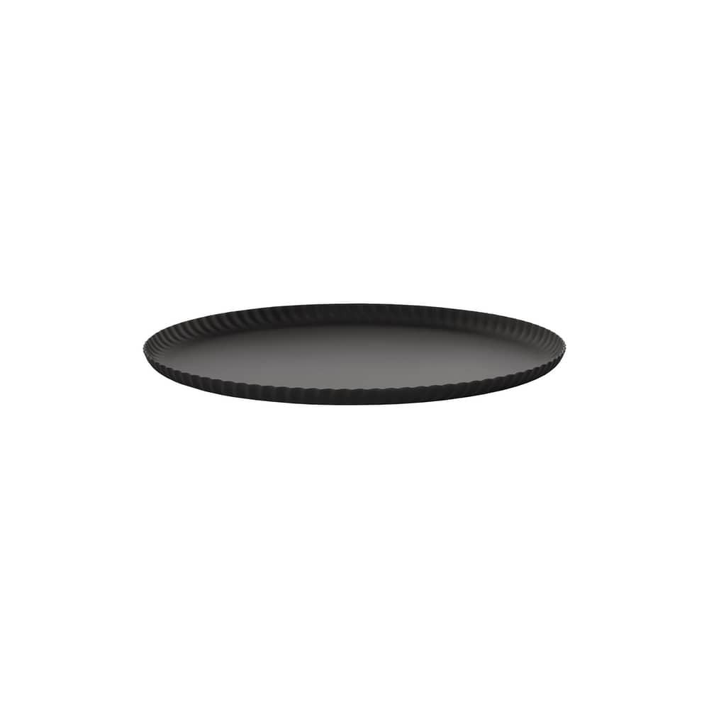 Plateau Pleats métal noir / Ø 31 cm - Alessi - Noir - Acier