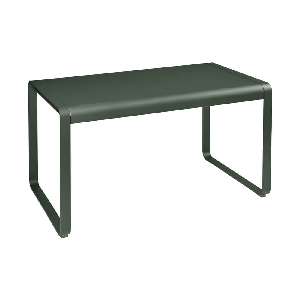 Bellevie Rectangular table metal green / 140 x 80 cm - Metal - Fermob - Rosemary - Aluminium