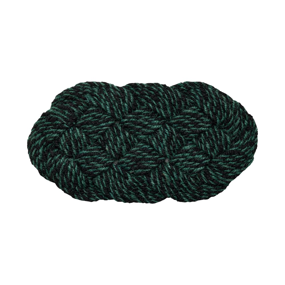 Swirl Coco Doormat cane & fibres green / 40 x 80 cm - Hay - Green & Black - Coconut fibre