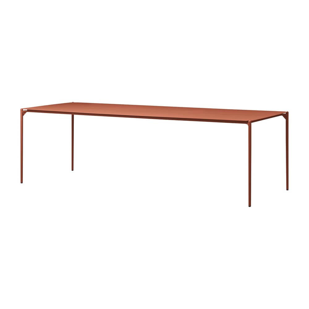 Table rectangulaire Novo métal orange / 240 x 90 cm - AYTM - Pain d’épices - Acier, Aluminium