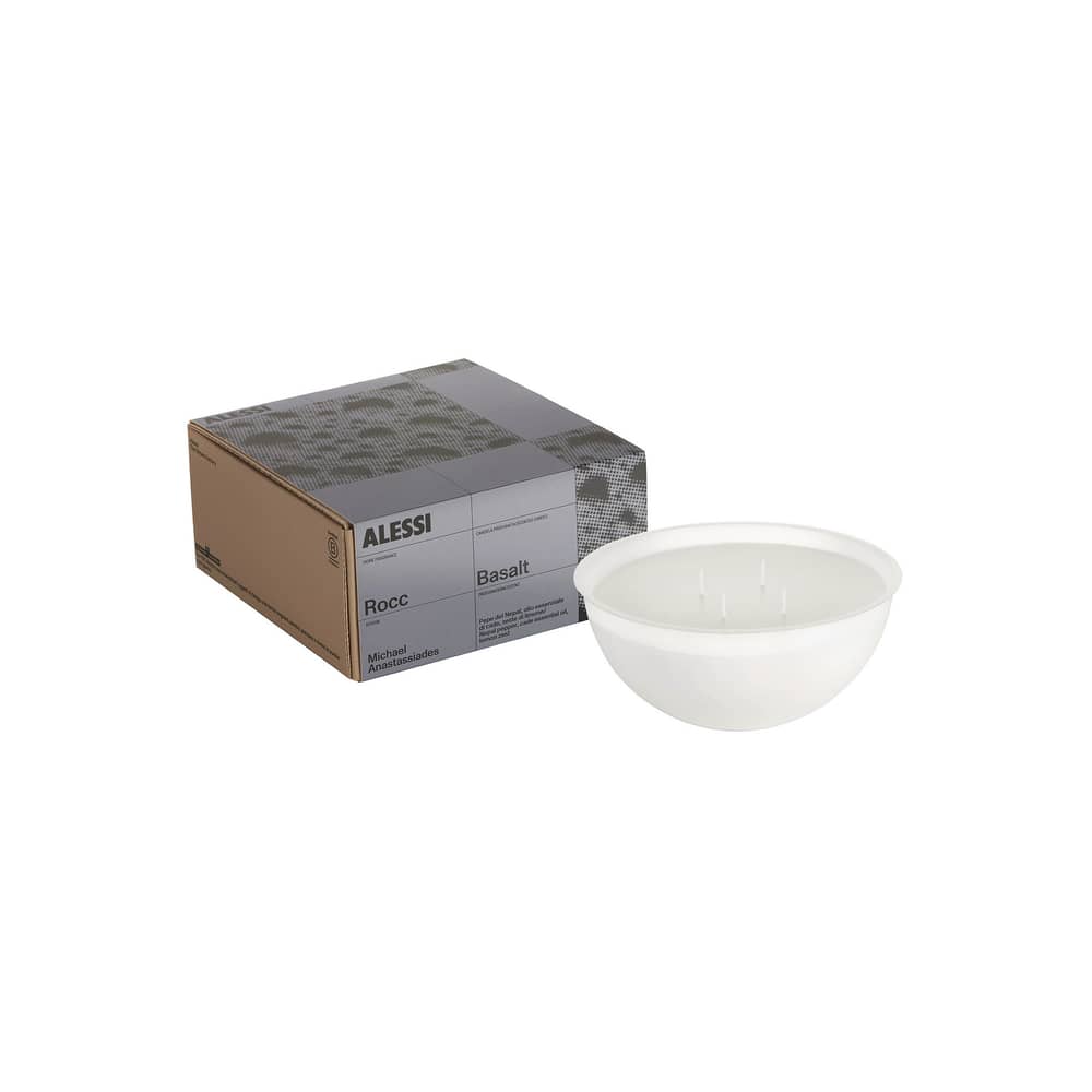 Accessoire / Bougie parfumée pour bougeoir Rocc Medium fragrance Basalte 600 g- Alessi - Cire / Fragance Basalte - Cire végétale