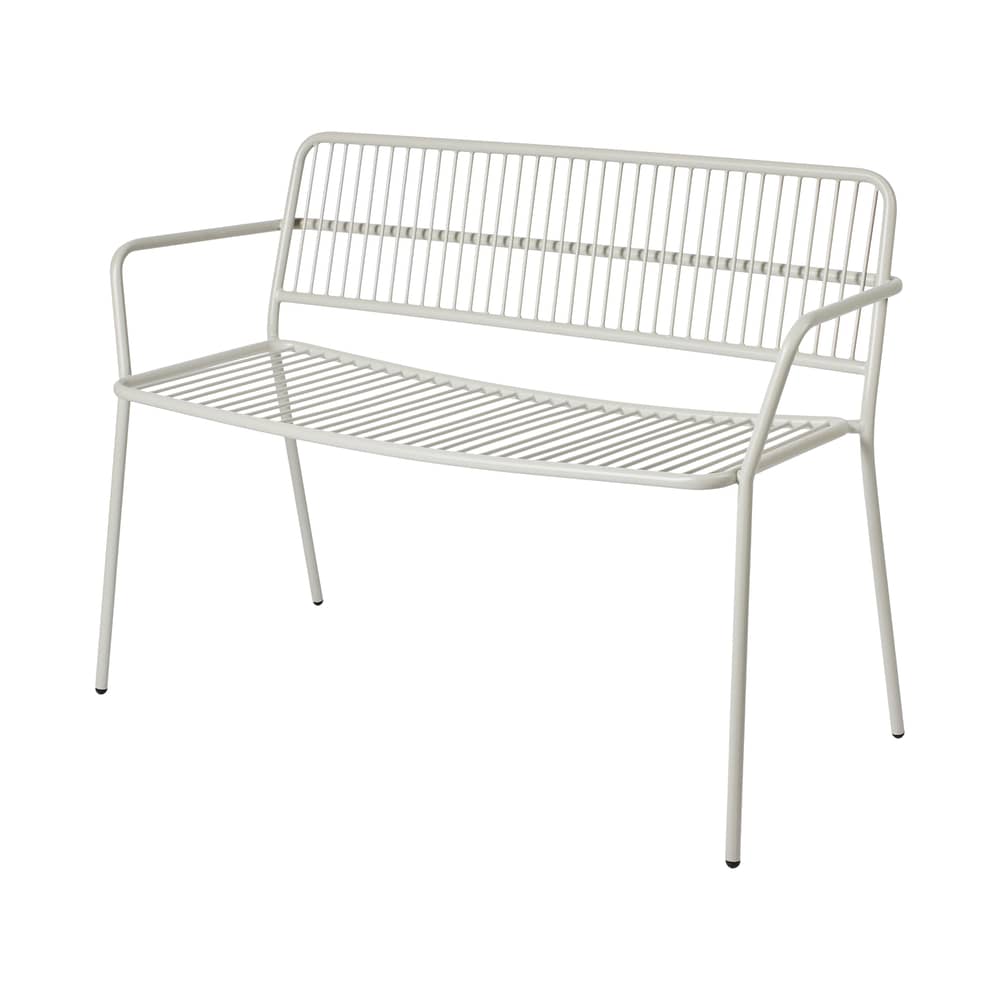 Banc avec dossier Eden métal beige / L 115 cm - BROSTE COPENHAGEN - Gris-beige - Acier thermolaqué