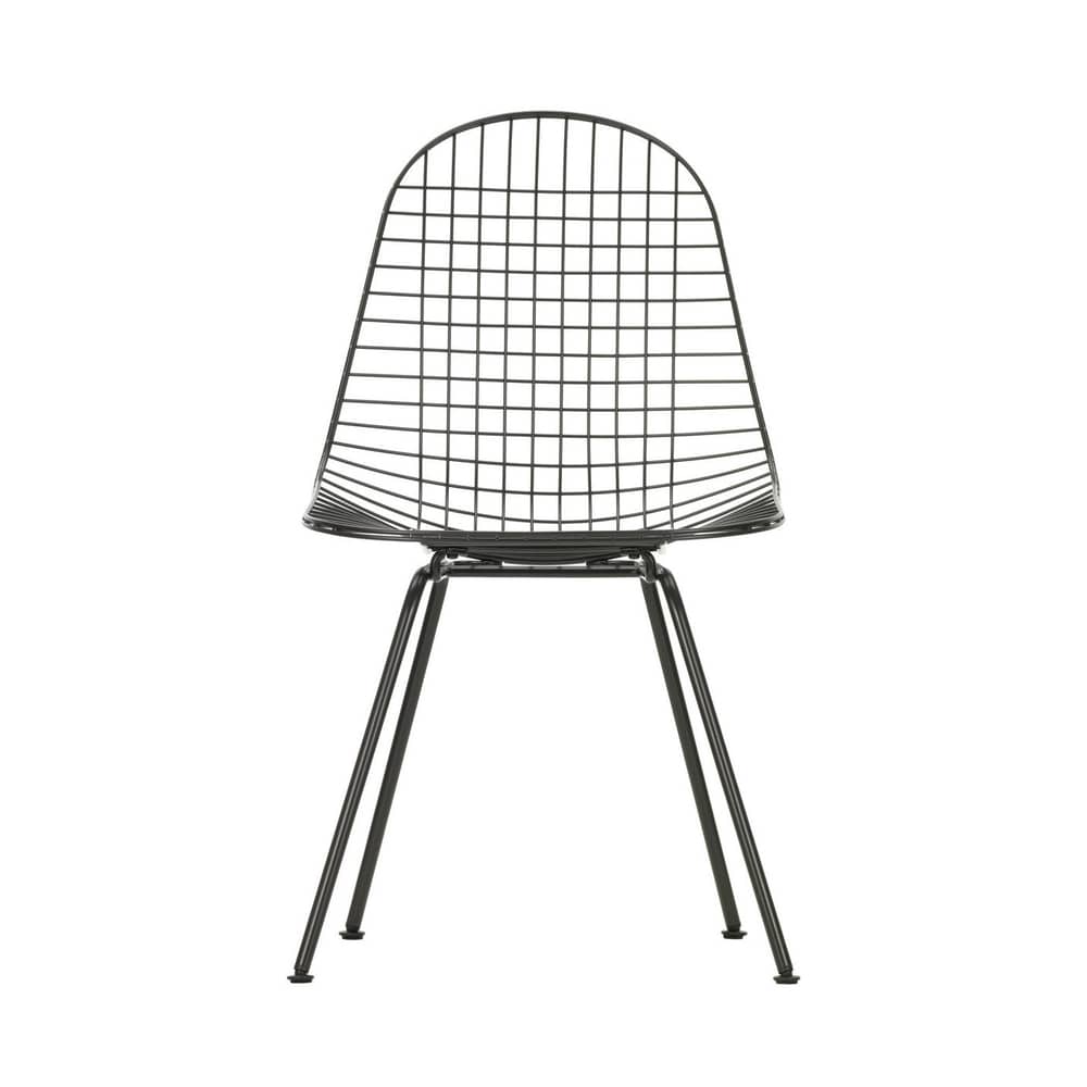 Wire Chair DKX Chair metal black / By Charles & Ray Eames, 1951 - Vitra - Black - Epoxy lacquered steel