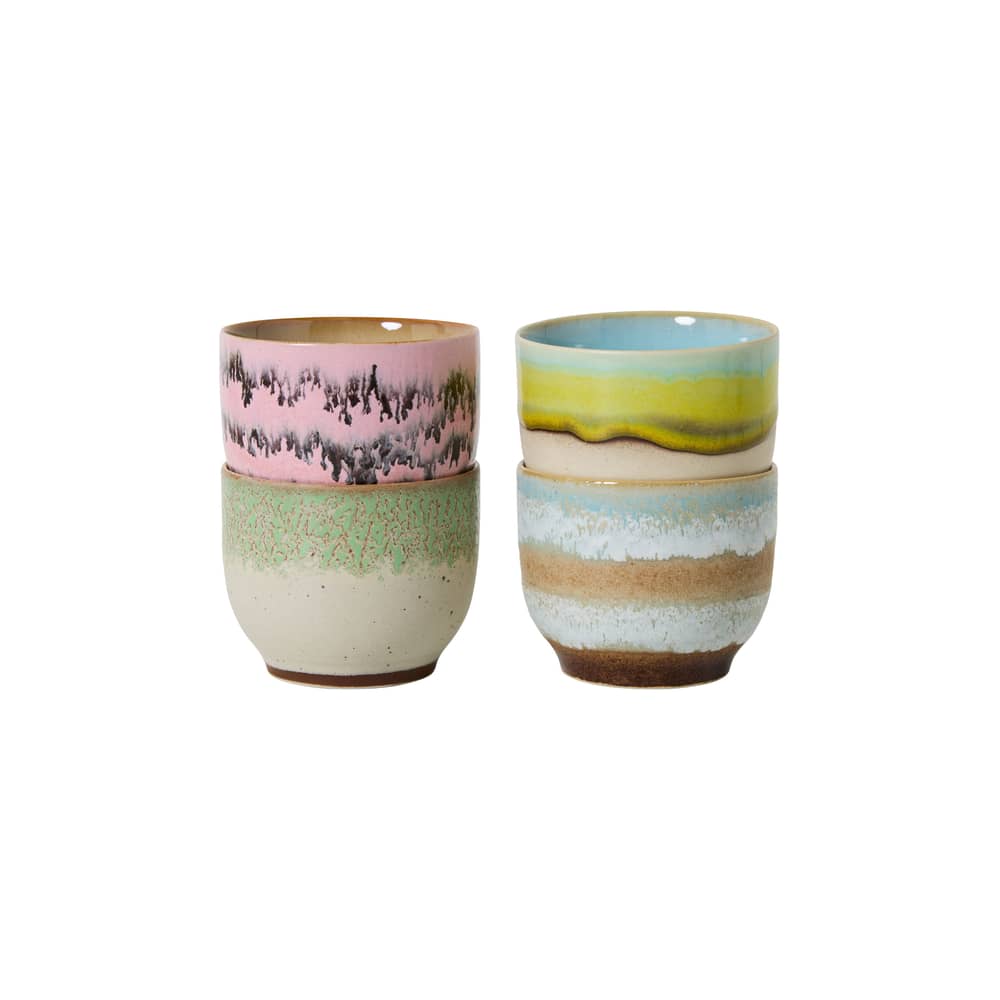 Espresso tazza 70s ceramics ceramica multicolore / Set di 4 - 25 cl - HK LIVING - Deco - Gres smaltato