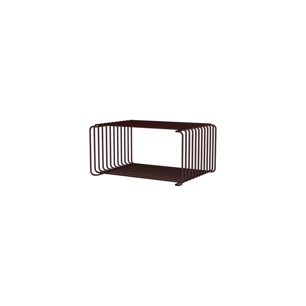 Etagère Panton Wire Single Half / 34,8 x H 17.2 x P 25.7 cm - Verner Panton, 1971 - MONTANA - Rouge noir - Fil d\'acier inoxydable laqué