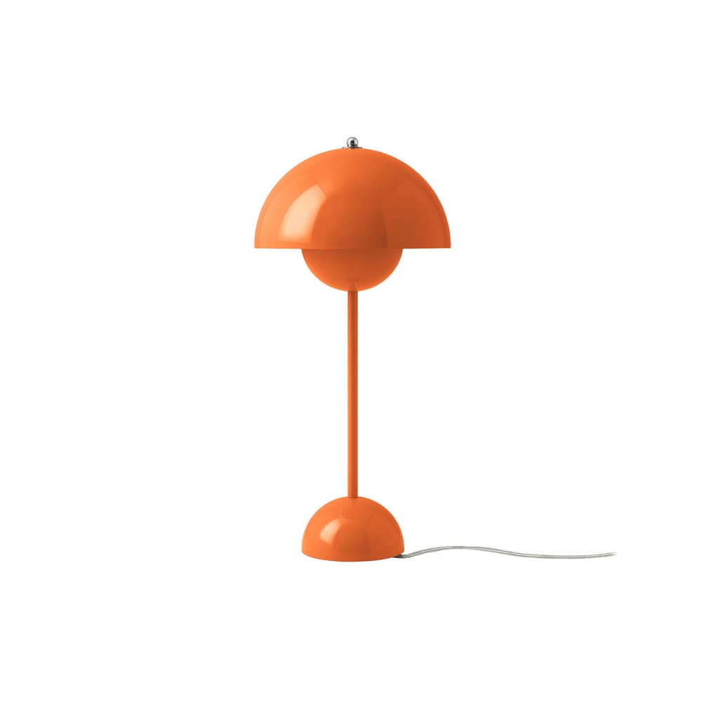 Lampe de table Flowerpot VP3 métal orange / H 50 cm - By Verner Panton, 1968 - &tradition - Orange Zesty - Acier laqué