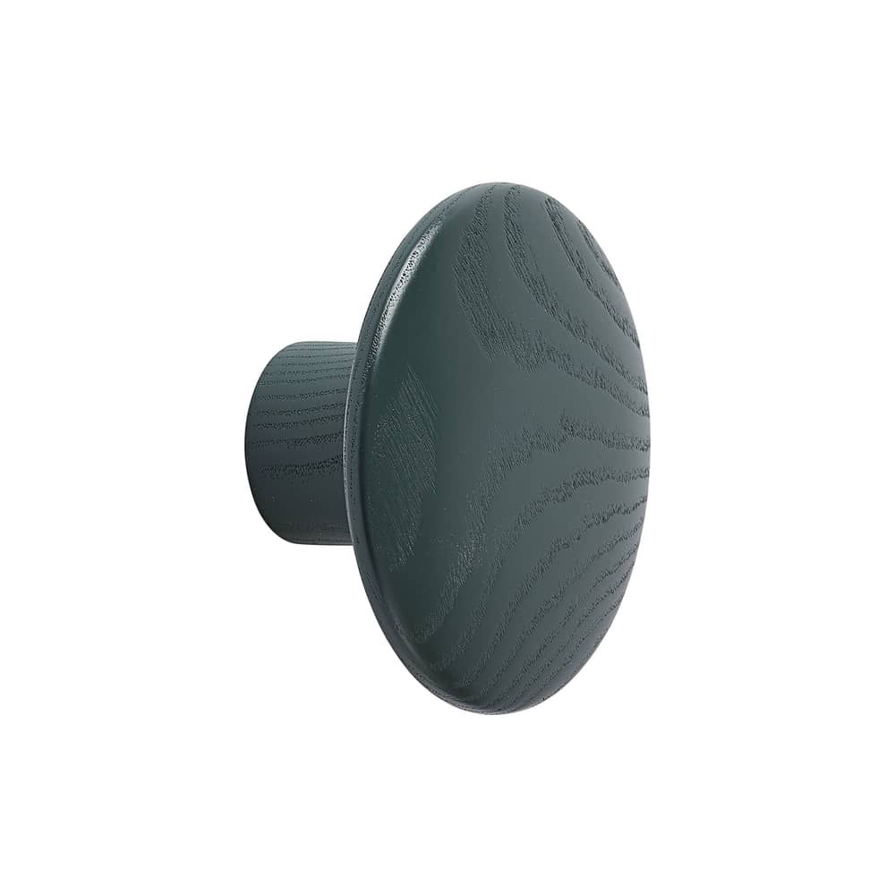 Patère The Dots Wood Small / Bois - Ø 9 cm - Muuto - Vert foncé - Frêne teinté