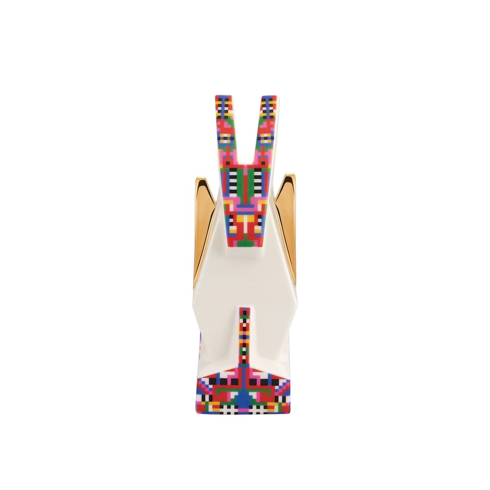 Santon Donkey céramique blanc / peint main - Alessi - Ane - Porcelaine