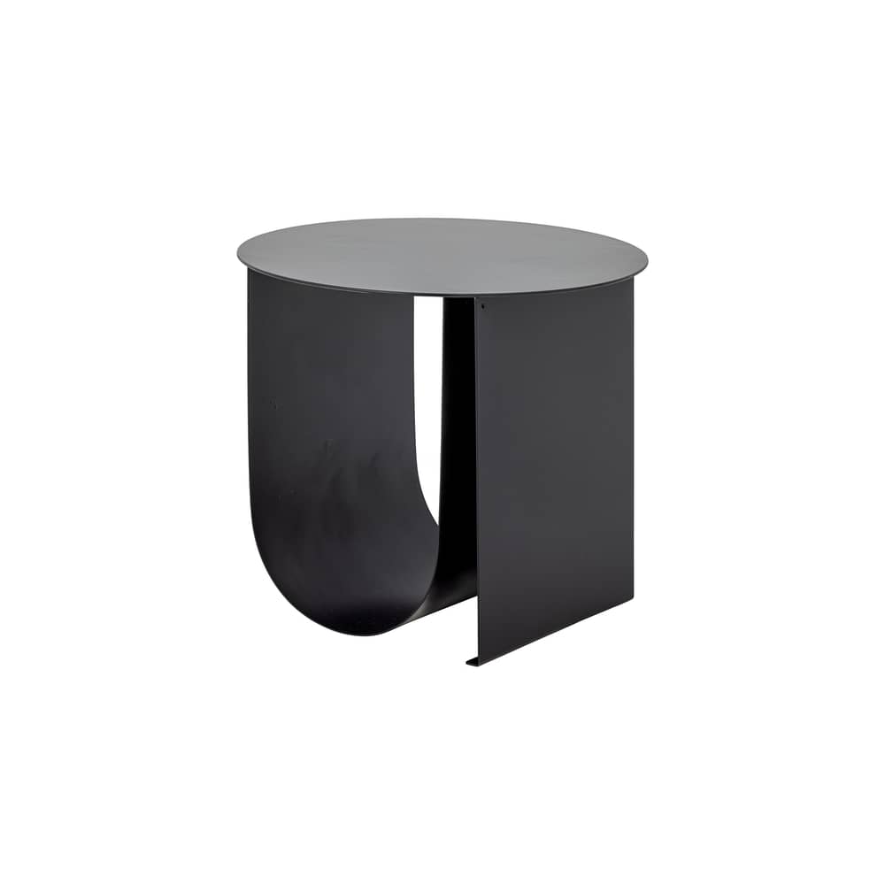 Table d\'appoint Cher métal noir / Ø 43 cm - Porte-revues intégré - Bloomingville - Noir - Fer laqué