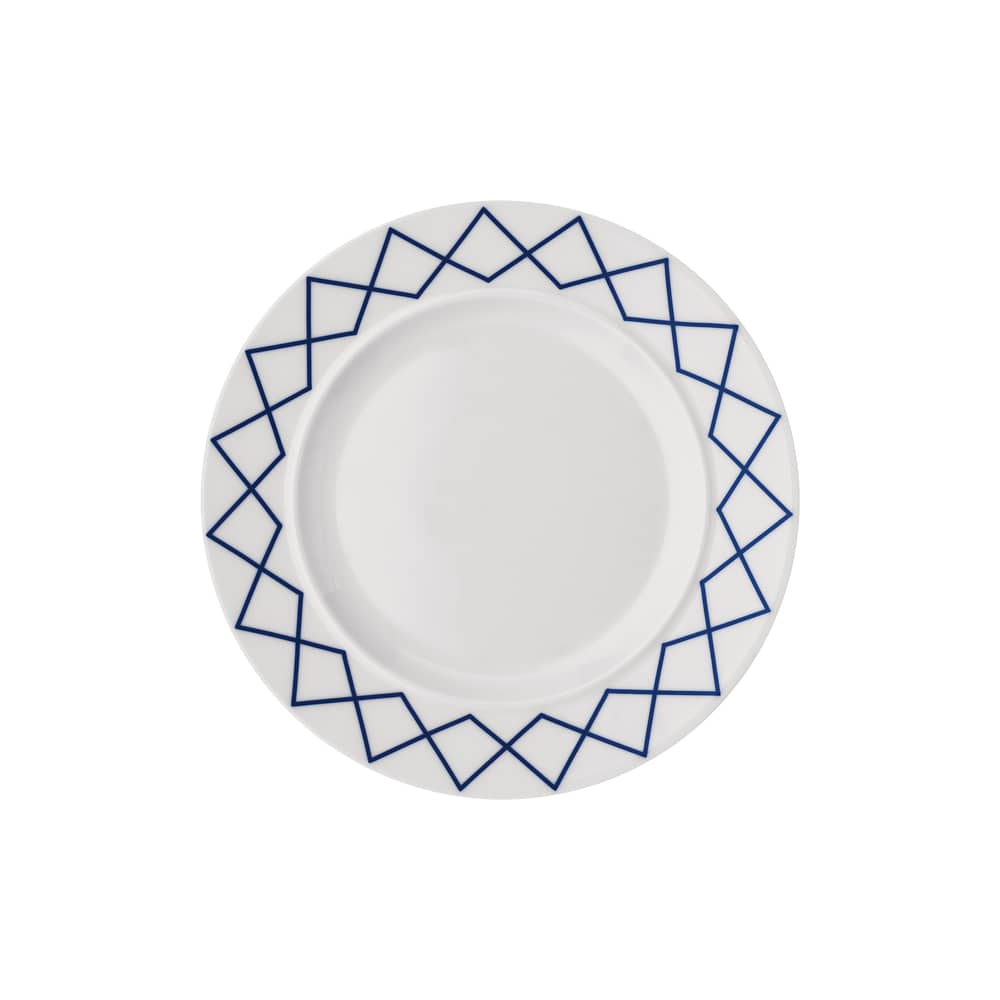 Set 4 assiettes La Bella Tavola Ø 27 cm - céramique / Ettore Sottsass - Alessi - Motif bleu - Porcelaine fine