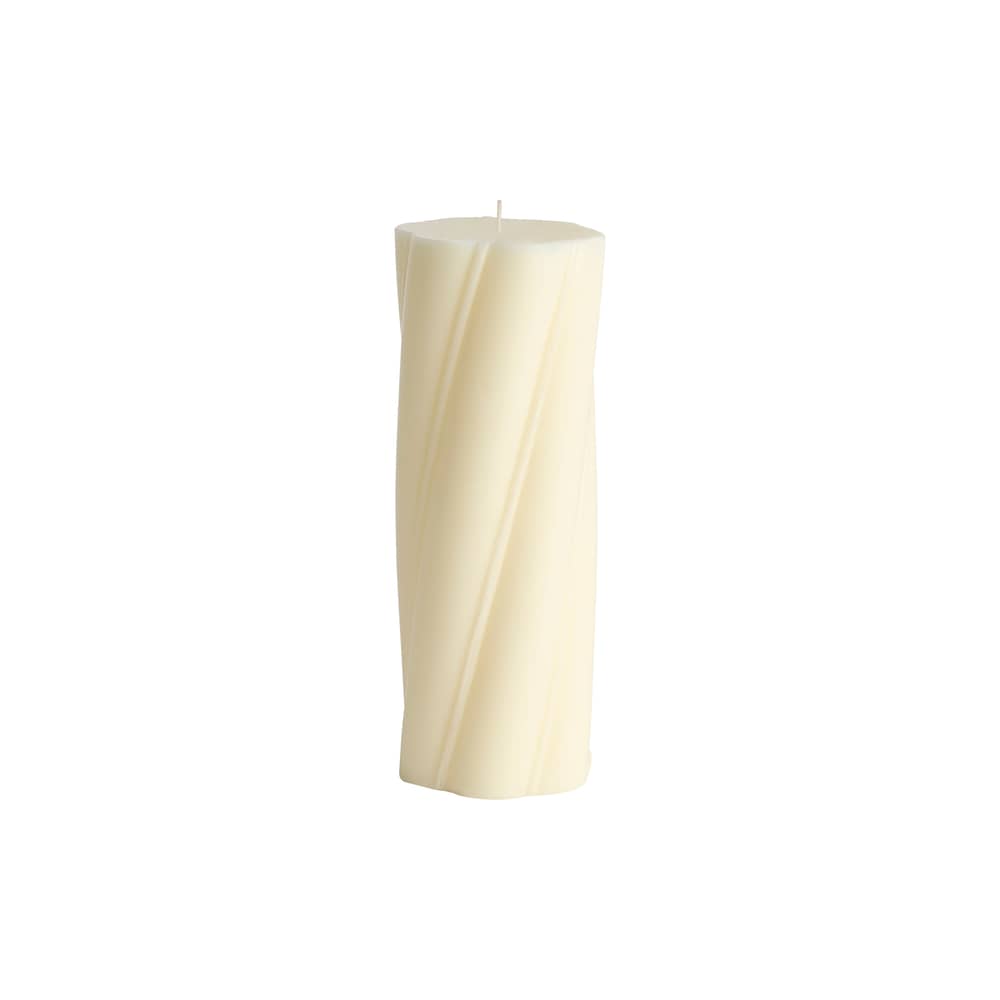 Bougie bloc Soft Serve blanc / H 24,5 cm - Hay - Écru - Huile, Stéarine