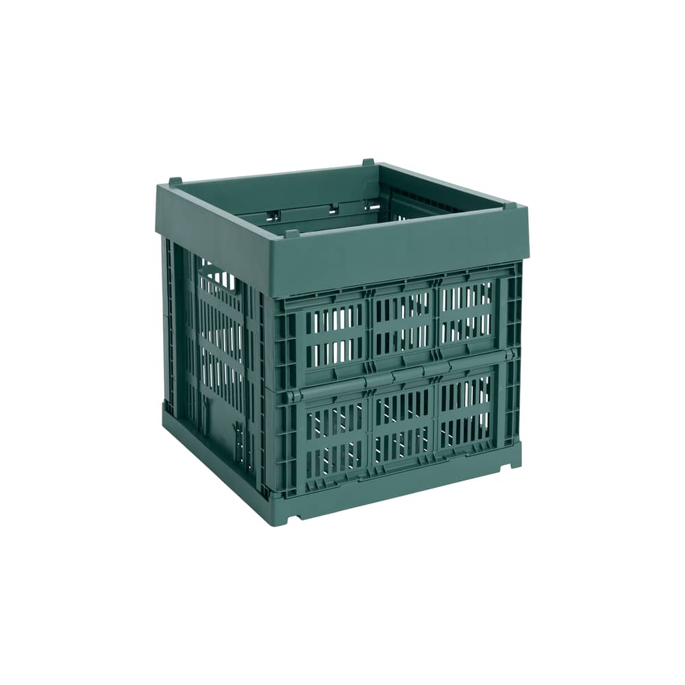 Cestino Colour Crate Cube materiale plastico verde / 29,5 x 29,5 x H 29 cm - Riciclato - Hay - Verde scuro - Polipropilene riciclato